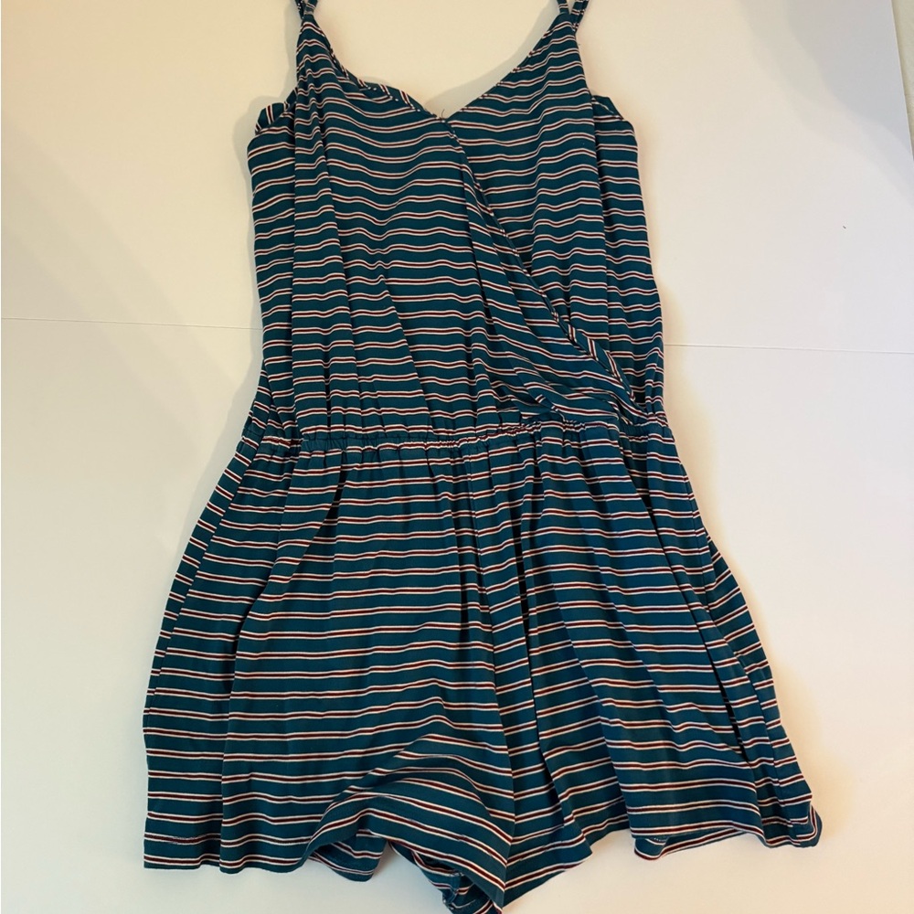 American Eagle Outfitters Blue and Pink Striped Kids Romper